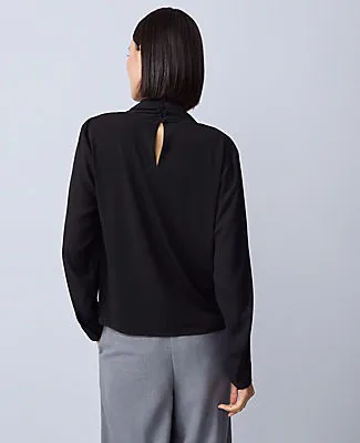 Ann Taylor Mixed Media Cowl Neck Blouse sold by Ann Taylor product image thumbnail 2