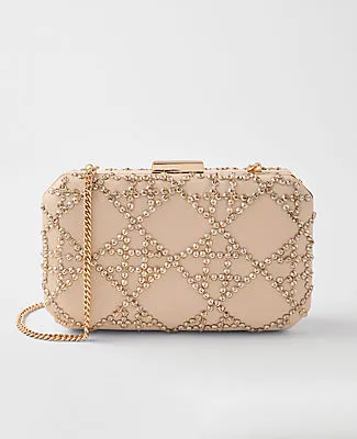 Ann Taylor Beveled Crystal Embellished Clutch sold by Ann Taylor