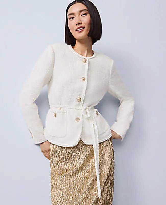 Ann Taylor Tweed Belted Jacket sold by Ann Taylor