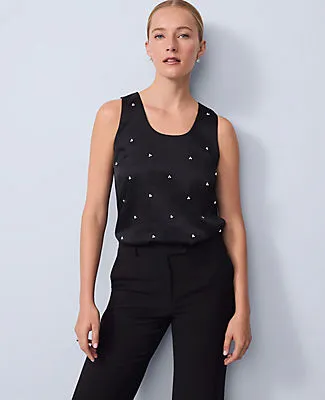 Ann Taylor Pearl Embellished Sleeveless Top sold by Ann Taylor
