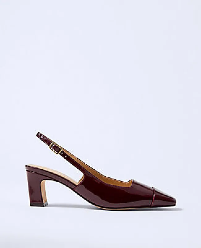 Ann Taylor Cap Toe Patent Leather Slingback Pump sold by Ann Taylor