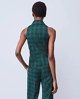 Ann Taylor The Petite Double Breasted Vest in Plaid sold by Ann Taylor product image thumbnail 2