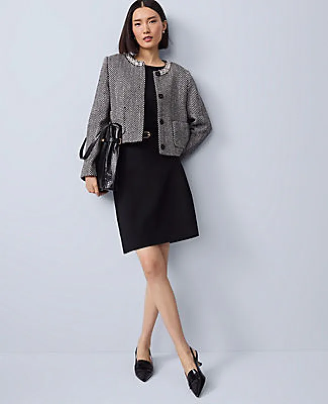 Ann Taylor Petite Ponte Belted A-Line Skirt sold by Ann Taylor