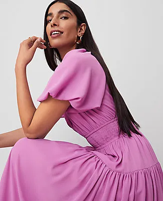 Ann Taylor Petite Split Neck Midi Dress sold by Ann Taylor product image thumbnail 3