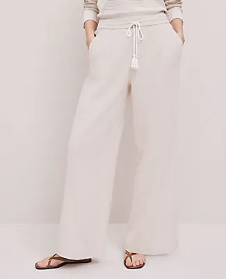 Ann Taylor Weekend Collection Pull On Wide-Leg Pant in Linen Blend sold by Ann Taylor product image thumbnail 2