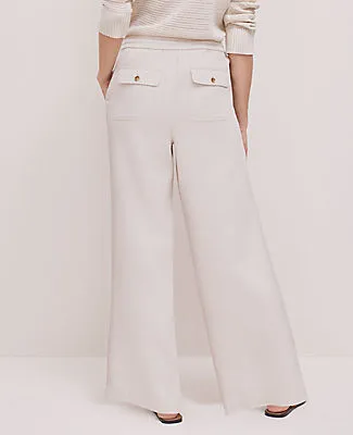 Ann Taylor Weekend Collection Pull On Wide-Leg Pant in Linen Blend sold by Ann Taylor product image thumbnail 3