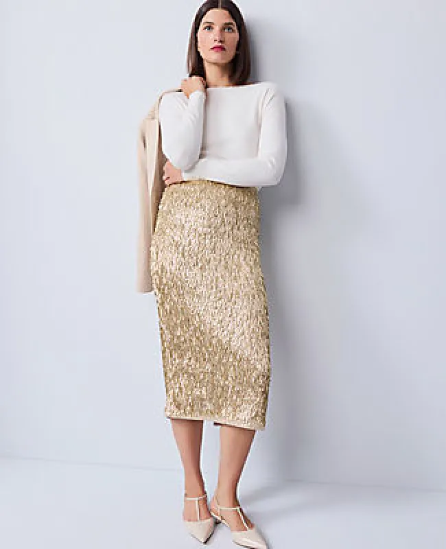 Ann Taylor Sequin Column Midi Skirt sold by Ann Taylor