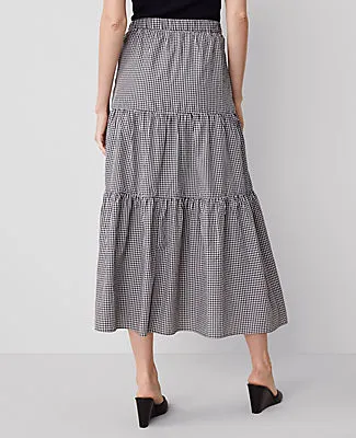Ann Taylor Gingham Taffeta Tiered Skirt sold by Ann Taylor product image thumbnail 3