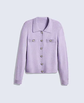 Ann Taylor Petite Embellished Collared Cardigan sold by Ann Taylor product image thumbnail 4