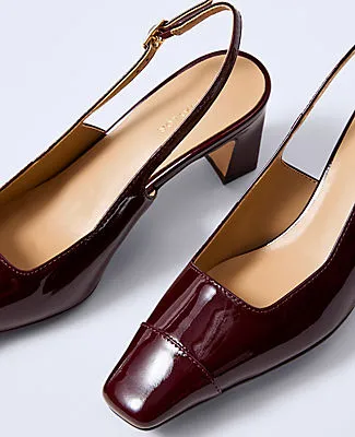 Ann Taylor Cap Toe Patent Leather Slingback Pump sold by Ann Taylor product image thumbnail 2