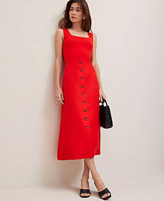 Ann Taylor Linen Blend Button Front Skirt sold by Ann Taylor