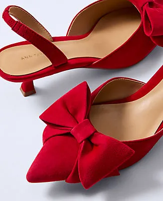 Ann Taylor Suede Bow Slingback Pump sold by Ann Taylor product image thumbnail 2