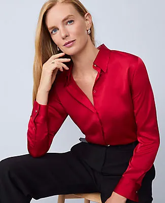 Ann Taylor Satin Essential Shirt sold by Ann Taylor product image thumbnail 4