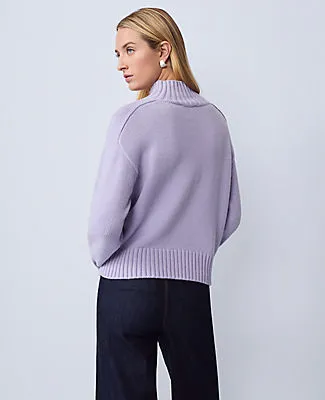 Ann Taylor Ribbed Mock Neck Sweater sold by Ann Taylor product image thumbnail 2