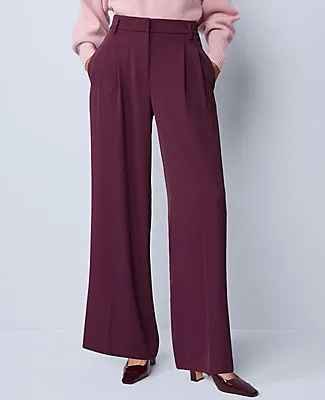 Ann Taylor The Pleated Wide Leg Pant in Bi-Stretch sold by Ann Taylor product image thumbnail 3
