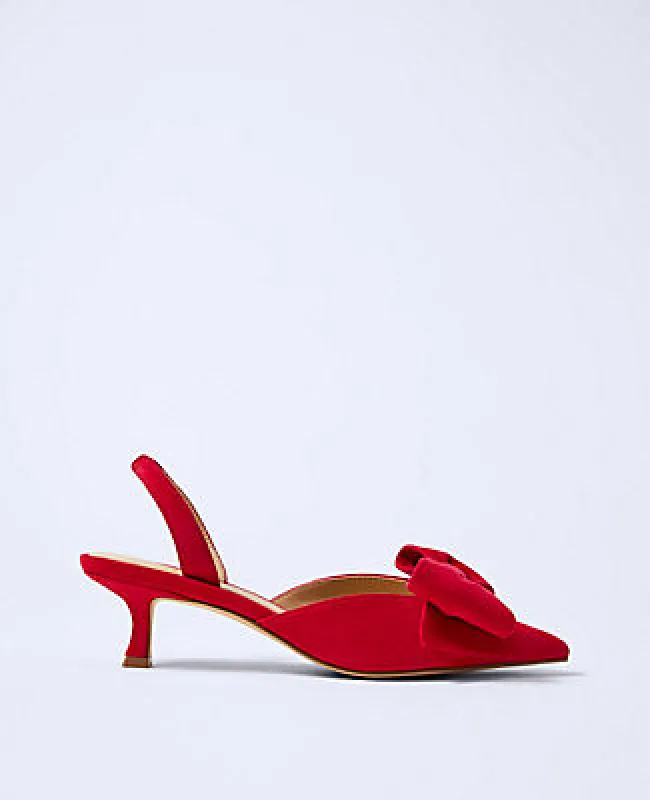Ann Taylor Suede Bow Slingback Pump sold by Ann Taylor