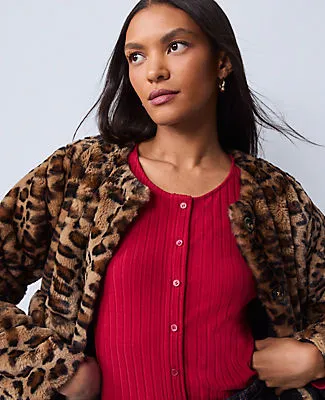 Ann Taylor Petite Weekend Collection Crew Neck Cardigan sold by Ann Taylor product image thumbnail 3