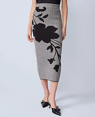 Ann Taylor Herringbone Floral Jacquard Sweater Skirt sold by Ann Taylor product image thumbnail 2