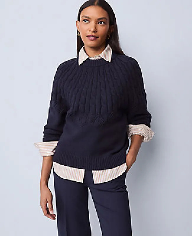 Ann Taylor Weekend Collection Mixed Stitch Sweater sold by Ann Taylor