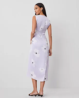 Ann Taylor Floral Ruched Flare Dress sold by Ann Taylor product image thumbnail 2