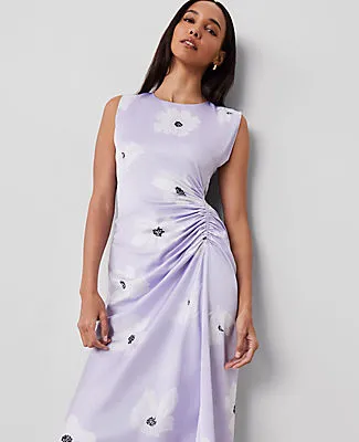 Ann Taylor Floral Ruched Flare Dress sold by Ann Taylor product image thumbnail 3