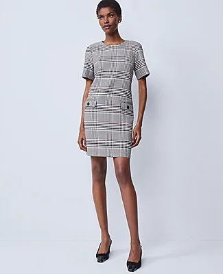 Ann Taylor Petite Plaid Button Pocket Shift Dress sold by Ann Taylor