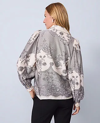 Ann Taylor Floral Satin Blouse sold by Ann Taylor product image thumbnail 2