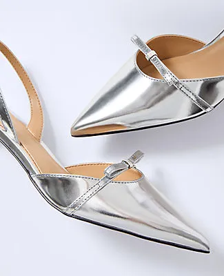 Ann Taylor Metallic Leather Slingback Pump sold by Ann Taylor product image thumbnail 2