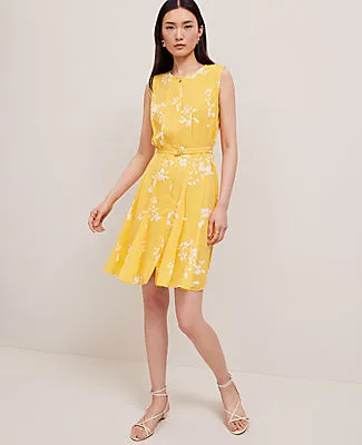 Ann Taylor Floral Belted Flare Dress sold by Ann Taylor