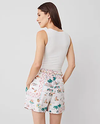 Ann Taylor Petite Map Print Belted Short sold by Ann Taylor product image thumbnail 2