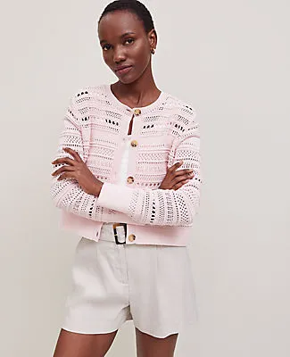 Ann Taylor Pointelle Textured Cardigan sold by Ann Taylor
