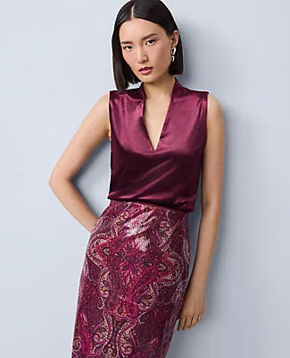 Ann Taylor Velvet Sleeveless V-Neck Top sold by Ann Taylor