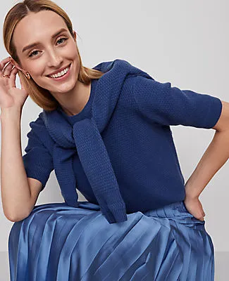 Ann Taylor Satin Pleated Midi Skirt sold by Ann Taylor product image thumbnail 5