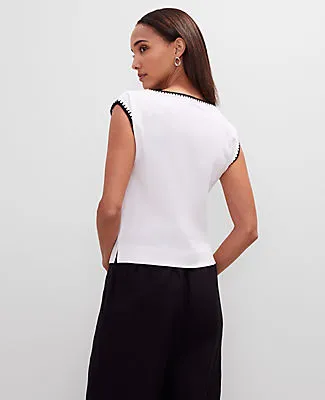 Ann Taylor Petite Crochet Trim Sleeveless Top sold by Ann Taylor product image thumbnail 2