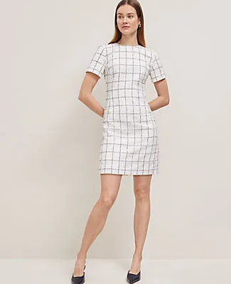 Ann Taylor Petite Plaid Tweed Button Pocket Dress sold by Ann Taylor product image thumbnail 3