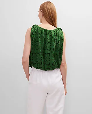Ann Taylor Eyelet Bubble Hem Top sold by Ann Taylor product image thumbnail 2
