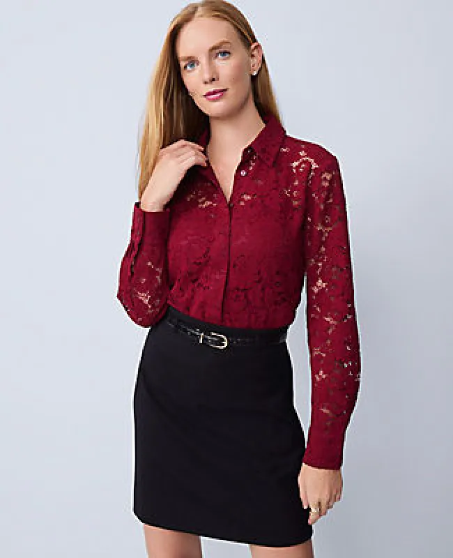 Ann Taylor Lace Shirt sold by Ann Taylor
