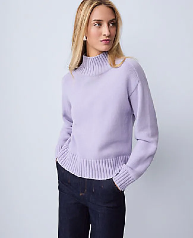 Ann Taylor Ribbed Mock Neck Sweater sold by Ann Taylor
