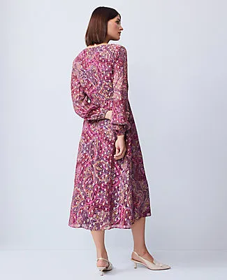 Ann Taylor Draped Paisley Midi Dress sold by Ann Taylor product image thumbnail 2