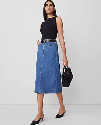 Ann Taylor Denim Column Skirt sold by Ann Taylor
