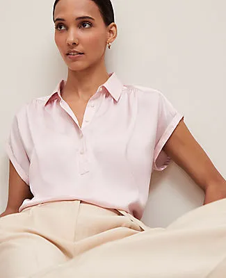 Ann Taylor Split Neck Popover Top sold by Ann Taylor product image thumbnail 3