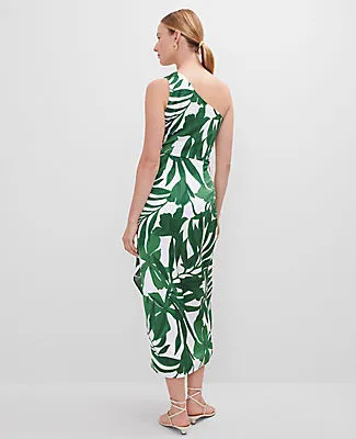 Ann Taylor Satin One Shoulder Midi Dress sold by Ann Taylor product image thumbnail 2