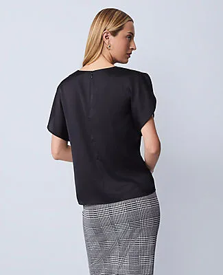 Ann Taylor Draped Satin Blouse sold by Ann Taylor product image thumbnail 2