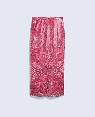 Ann Taylor Petite Sequin Paisley Column Midi Skirt sold by Ann Taylor product image thumbnail 4