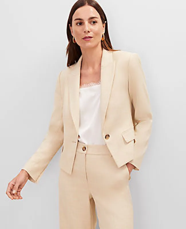 Ann Taylor The Notched One Button Blazer in Seasonless Stretch sold by Ann Taylor