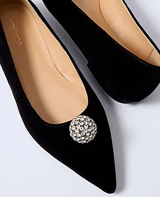 Ann Taylor Pointy Toe Embellished Velvet Flat sold by Ann Taylor product image thumbnail 2