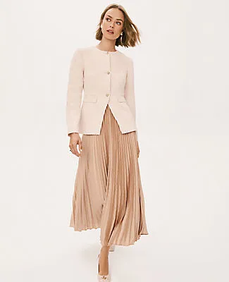 Ann Taylor Petite Satin Pleated Midi Skirt sold by Ann Taylor product image thumbnail 5
