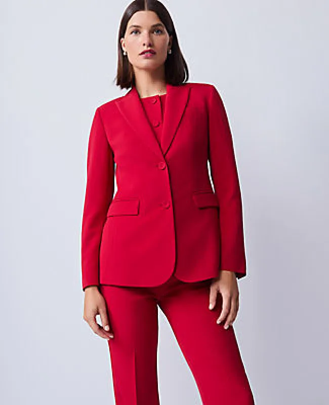 Ann Taylor The Petite Two-Button Blazer in Fluid Crepe sold by Ann Taylor