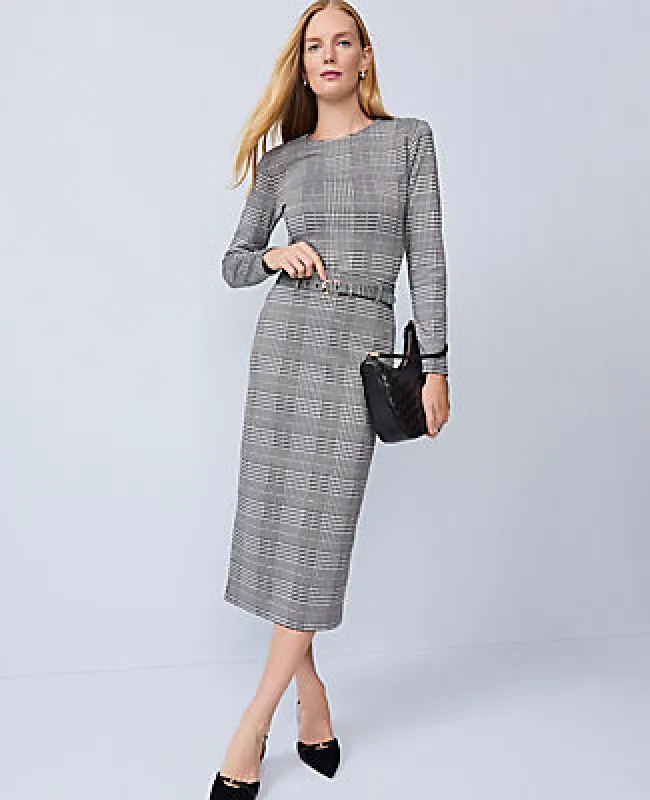 Ann Taylor Plaid Belted Midi Pencil Skirt sold by Ann Taylor
