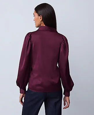 Ann Taylor Petite Satin Blouson Sleeve Blouse sold by Ann Taylor product image thumbnail 2